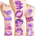 96 Piece Purple Temporary Tattoos for Kids | Waterproof Kawaii