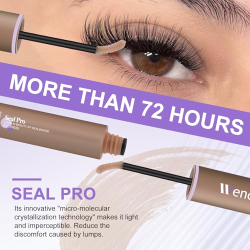 WENDY LASHES Brown Lash Cluster Glue, Lash Bond and Seal Waterproof, Quick-Dry Long-Lasting 72H Eyelash Glue for Clusters, Eyelash Adhesive, More Natural, More Solid, and More Gentle - 12ml