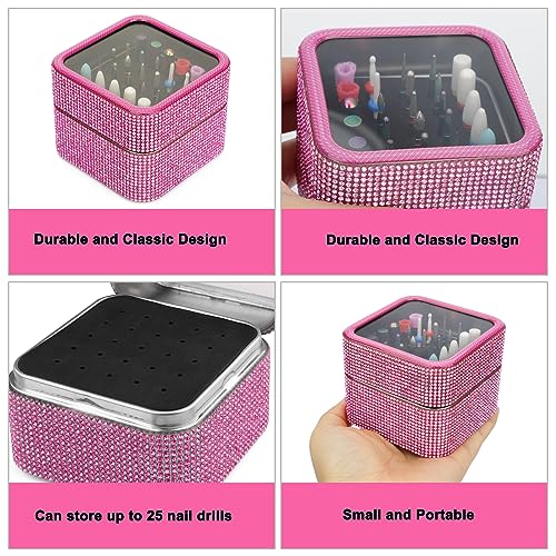 25Pcs Nail Drill Bits Set with Storage Box - Tungsten & Ceramic Bits