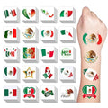 Mexican Flag Tattoos,(100 pack) Mexico Flag Independence Day Sports Temporary Face Tattoos Stickers, Waterproof Sports Sweat For Men Teenagers Women (Mexican)