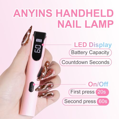 Cordless UV LED Nail Lamp with LCD Display for Gel Nails - Travel & Home Use