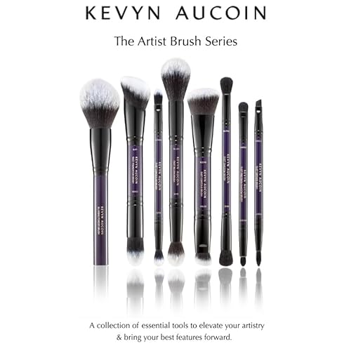 Kevyn Aucoin Duet Foundation Brush: Dual-ended. COVER end mimics shape of finger to provide precise foundation application. BUFF end designed to bounce & buff makeup over the contours of the face.