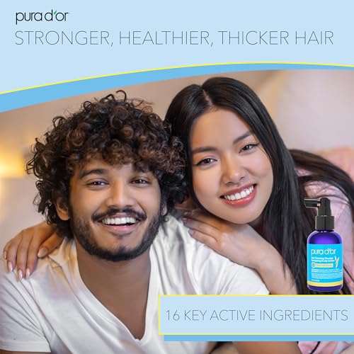 PURA D'OR Scalp Therapy Energizing Scalp Serum Revitalizer (4oz) with Argan Oil, Biotin, Caffeine, Stem Cell, Catalase & DHT Blockers, All Hair Types, Men & Women (Packaging may vary) (Pack of 2)