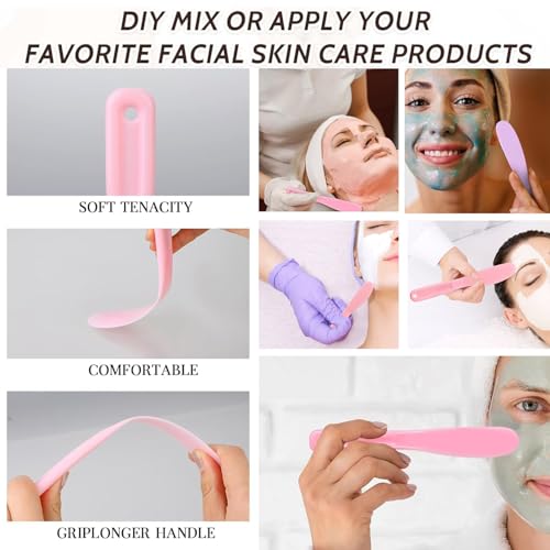 AKOAK 10 Pcs Disposable Makeup Mixing Spoon Scraper Spatula Beauty Spoon Multifunctional Mixing Bar DIY Lotions Applicator