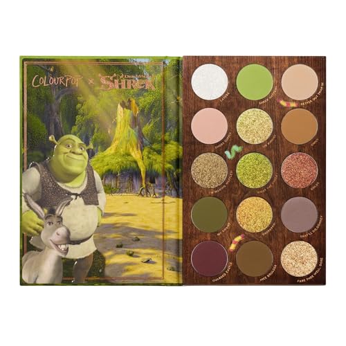 ColourPop x Shrek Beware Ogre Eyeshadow Palette - Limited Edition with Matte, Metallic & Glitter Finishes