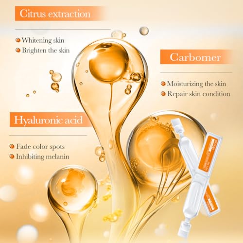 Vitamin C Serum for Face with Hyaluronic Acid ? 1.5ml x 30PCS, Brightening Hydrating Facial Serum, Travel Size Skincare for Glowing Skin(1.52 Fl Oz (Pack of 1))