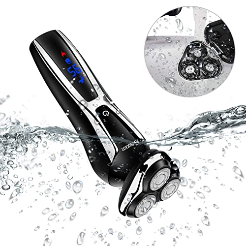 SURKER Electric Shaver Razor Cordless Beard Trimmer for Men Nose Hair Trimmer 3 in 1 Grooming Kit Plus 1 Facial Cleansing Brush Waterproof USB Rechargeable Dry Wet