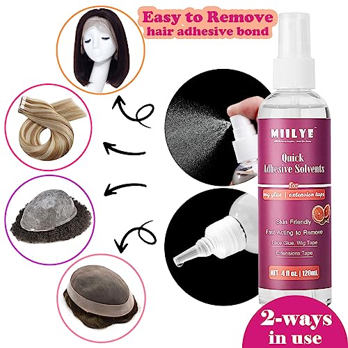 MIILYE Tape in Hair Extension Remover Spray - 4OZ Fast Acting