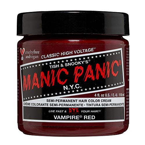 MANIC PANIC Classic Vampire Red Semi Permanent Hair Color - Deep Blood Red Hair Dye for Women & Men That Lasts 4-6 Weeks - Vegan, Ammonia & Cruelty-Free - Create & Mix Custom Shades (4oz)