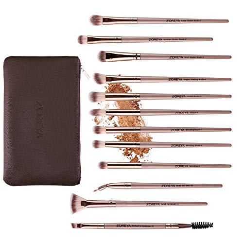 Z'OREYA 12Pc Professional Eye Makeup Brush Set with Bag