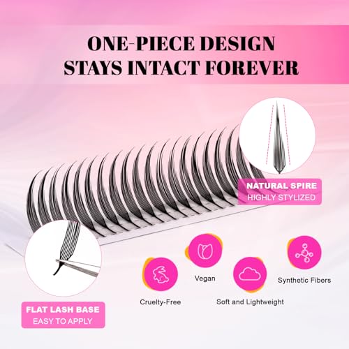 TDANCE Premade Anime Lash Extensions - Plume Flake, 0.07-C, 8-15mm