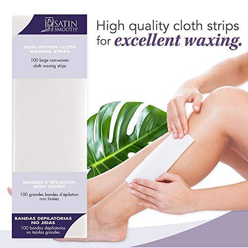 Satin Smooth Non-Woven Cloth Waxing Strips, Large, 100 Ct X 2 Packs