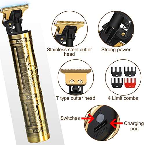 YOGINGO Professional Cordless Beard Trimmer for Men, Bronze