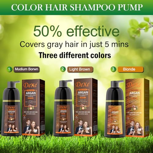 Medium Brown Hair Dye Shampoo 420ml - 3-in-1 Formula