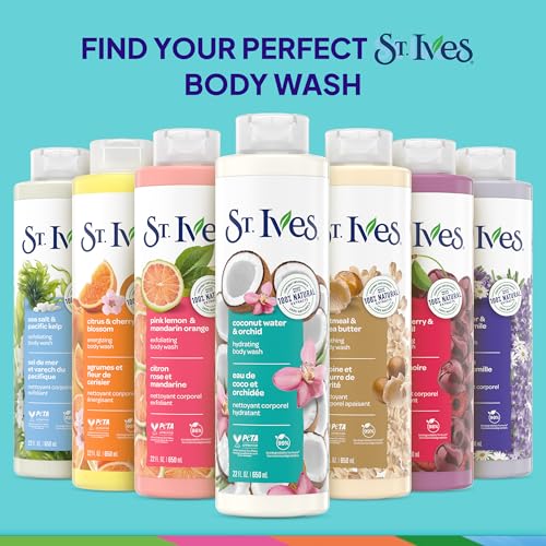 St. Ives Coconut Water & Orchid Hydrating Body Wash 100% Natural 22 oz.