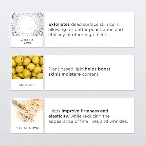 Glytone Night Cream | Improve Skin Elasticity with 5.5 FAV Glycolic Acid & Retinaldehyde | Fragrance Free Face Moisturizer for Women | 1.6 oz.