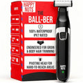 HAPPY NUTS The Ballber¢â Electric Body Hair Trimmer for Men - Mens Body Groomer Kit for Privates - IPX7 Waterproof Shaver for Hard to Reach Areas