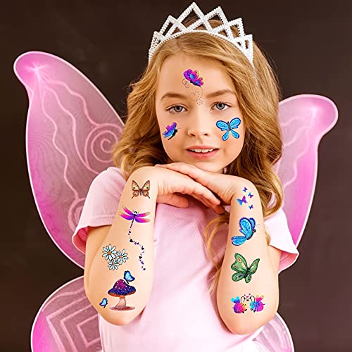 Konsait Glitter Temporary Tattoos for Kids - 24 Sheets of Fun Designs
