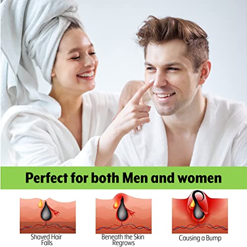 Ingrown Hair Serum - Organic Razor Bump & Redness Solution for Men & Women, Ideal for Face, Bikini, Legs, Underarm, Prevents Future Ingrown Hairs, No Alcohol or Oils - 2 Fl. Oz