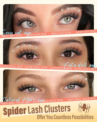 Spider Lash Clusters Wispy Invisible Band 10-16mm