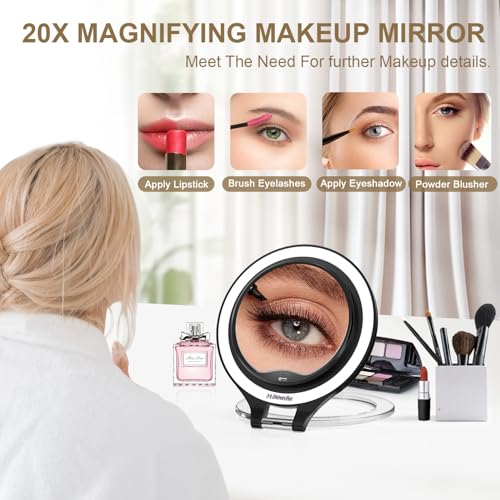 Mocado 20X Magnifying Makeup Mirror with Light, Rechargeable