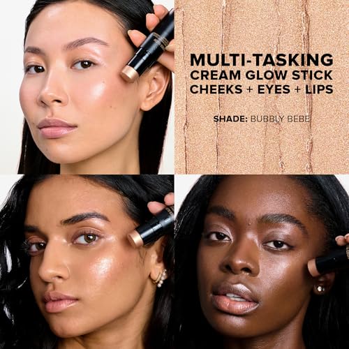 Nudestix Nudies Glow Highlighter Stick ? Multi-Use Cream Highlighter for Cheeks, Eyes & Body with Built-In Brush | Dewy, Radiant Finish | Clean, Vegan & Travel-Friendly Makeup