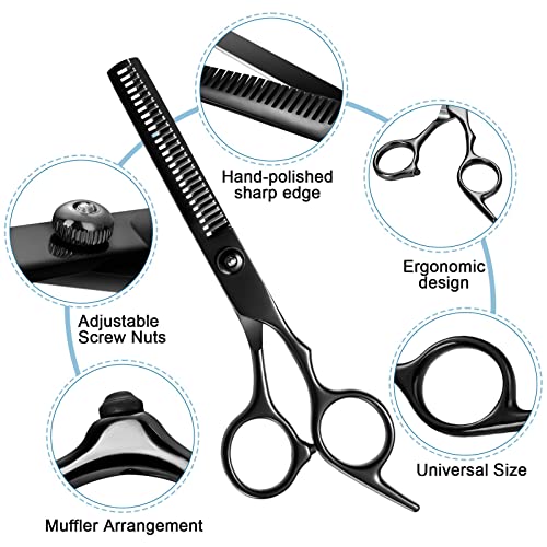 Professional Hair Scissors Set - Stainless Steel Barber Shears & Thinning Tools