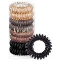 Kitsch Brunette Spiral Hair Ties - 8 Pack Creaseless Coiled Ponytail Holders