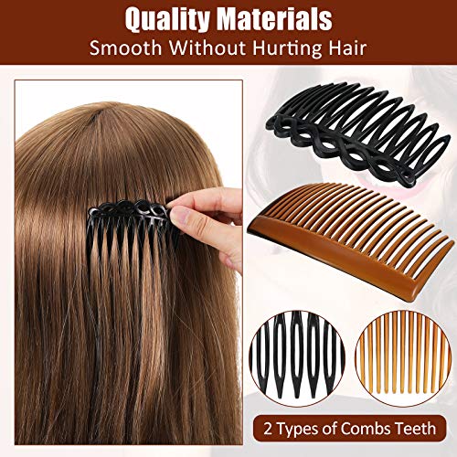 24-Piece French Hair Side Combs Set - 3 Sizes, 4 Colors
