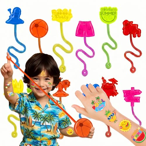 48Pc Summer Party Favors Kit - Stick Hands & Temporary Tattoos