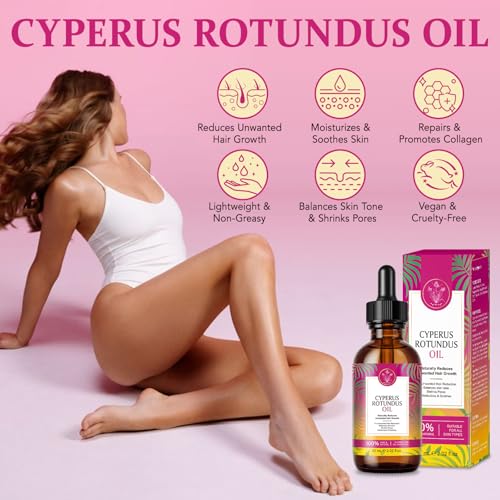 Cyperus Rotundus Hair Removal Oil - Natural Skin Soothing & Pore Refining, 2 Fl Oz