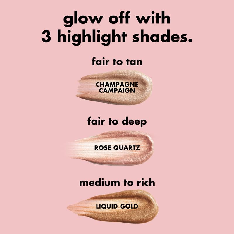 e.l.f. Halo Glow Highlight Beauty Wand, Liquid Highlighter Wand For Luminous, Glowing Skin, Buildable Formula, Vegan & Cruelty-free,Champagne Campaign