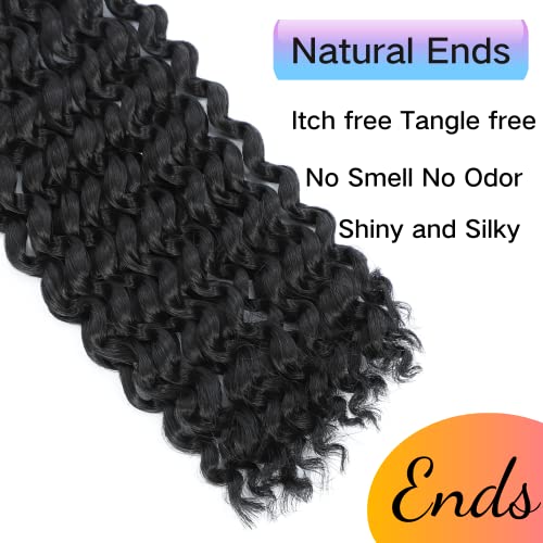 Long Passion Twist Hair 24 Inch Water Wave Crochet Hair for Black Women Passion Twist Crochet Hair for Butterfly Locs 2 Pack Curly Crochet Passion Twist Braiding Hair Extensions 1B Natural Black