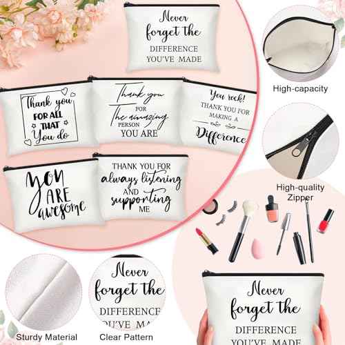 Maxcheck 6 Set Christmas 2025 Employee Appreciation Thank You Gifts Bulk Inspirational 16 oz Can Shaped Glass Cups Canvas Bag Keychain for Nurses Coworkers Staff Volunteers Work(Inspirational)