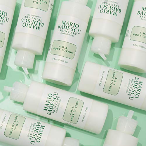 Mario Badescu AHA Body Lotion With Glycolic Acid - Moisturizing & Gentle Exfoliating Body Lotion for Softer, Youthful-looking Skin - Lightweight, Non-greasy Formula, 6 Fl Oz