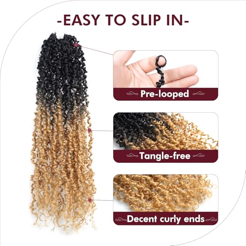 GIX Yanky Twist Crochet Hair 10 Inch 8 Packs Ombre Blonde Short Bobs