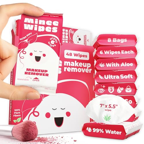 MOONIES Compact Travel Makeup Remover Wipes 99% Water & Aloe