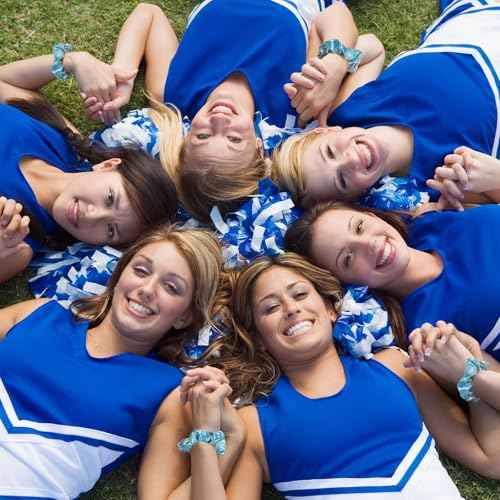 Taiyin 24 Pieces Shiny Metallic Scrunchie Solid Scrunchies Hair Ties Hair Elastics Accessories Elastic Band for Women Gym Dance Cheerleading Softball Volleyball Baseball Team(Light Blue)