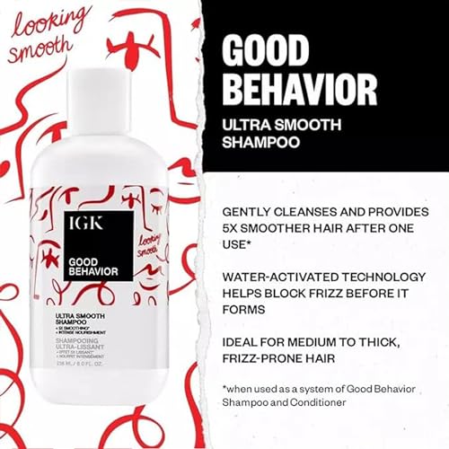 IGK Good Behavior Ultra Smooth Shampoo & Conditioner Set 8 oz
