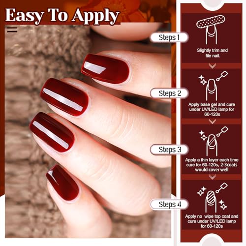 JEWHITENY 30-Piece Gel Nail Polish Kit with 27 Colors, Base & Top Coats