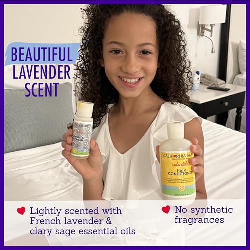 California Baby Calendula Hair Conditioner | 100% Plant-Based Kids Conditioner | Rinse-out or Leave in Conditioner | Lavender Scent | 251 mL / 8.5 oz