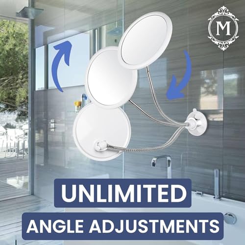 Fogless Shower Mirror with Adjustable Gooseneck - 6.7" Round