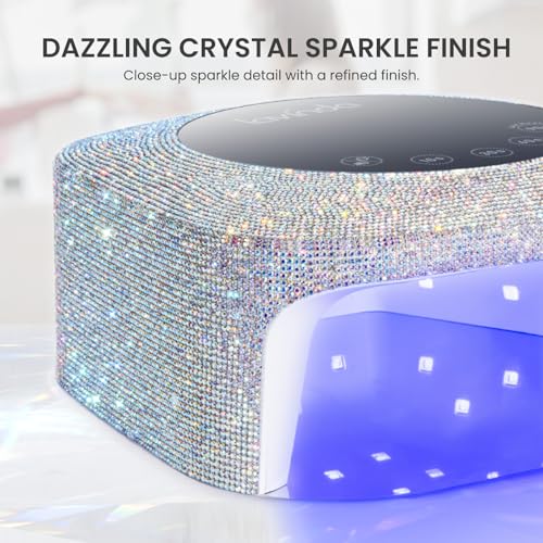 Lavinda Cordless UV LED Nail Lamp for Gel Nails with Rhinestones, Fast Curing & Large Space