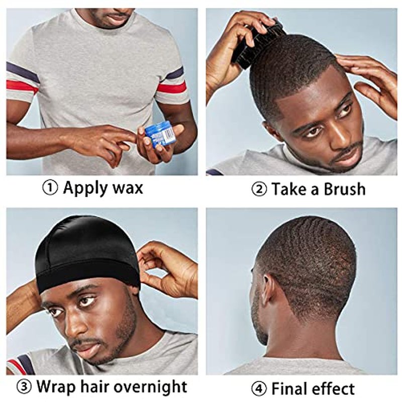2-Pack Silky Wave Cap for Men - Thick Hair 360 Waves
