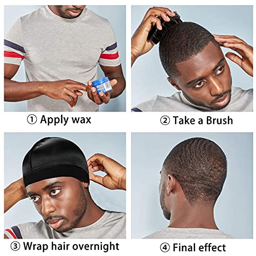 Roybens Silky Wave Cap for Men 2-Pack Durag Set – Thick Hair Wave Cap for 360/540/720 Waves