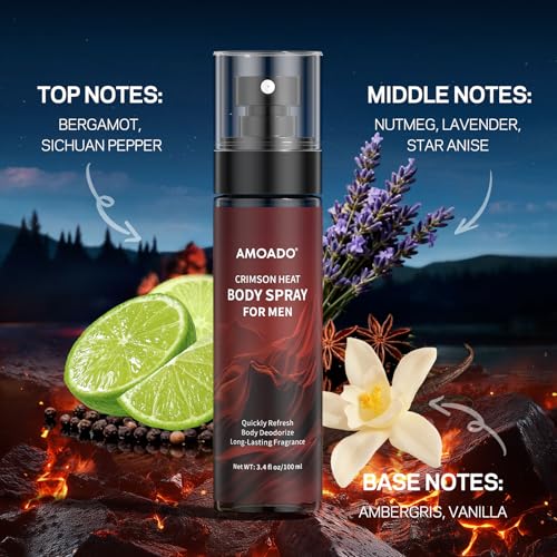Men's Body Spray Set – 3 Scents, 3.4 fl oz Each