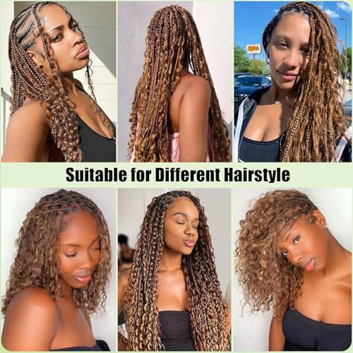 #30 Brown Deep Wave Braiding Hair 22 Inch 3 Bundles