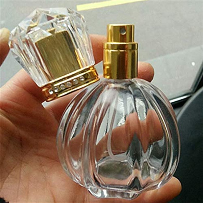 50ml Vintage Pumpkin Glass Spray Bottle Refillable Atomizer