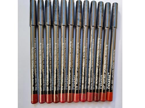 12-Piece Red Lip Liner Pencil Set – Assorted Shades