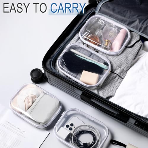 6-Pack Clear Hard Zipper Cases | Storage Organizer Bags